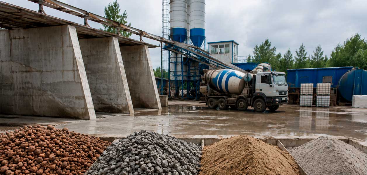 Состав керамзитобетонной смеси из цемента, песка, воды и керамзита